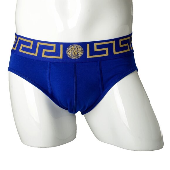 Versace Men's Blue/Gold Low Rise Slip Underwear Versace Sz 6 US L IT 52 - Picture 1 of 7